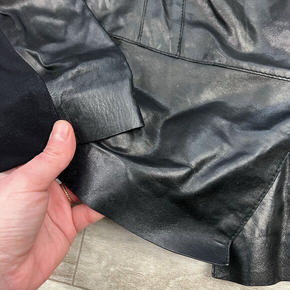 Lafayette 148 New York Moto Leather Zip Up Jacket - Picture 6 of 9